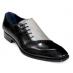 Duca Di Matiste "Veroli" Black/Grey Genuine Italian Calf Leather Crocodile Dress Shoes.